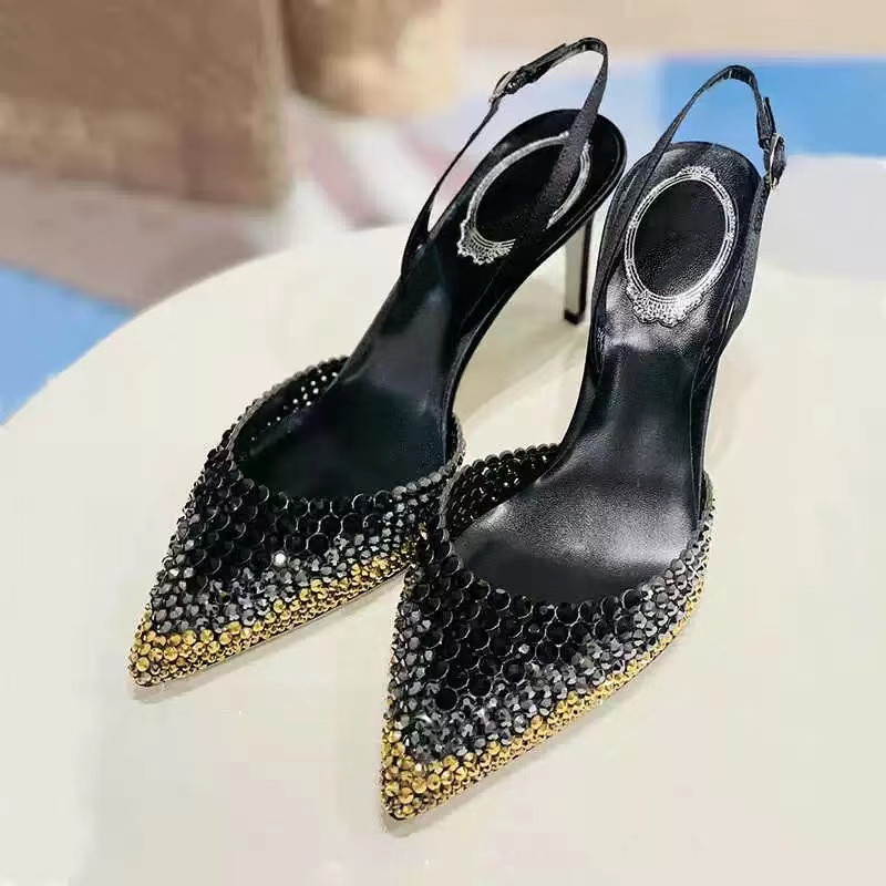 Women'S Fashion Boots - 별 모양 그라데이션 라인스톤 포인티드 토