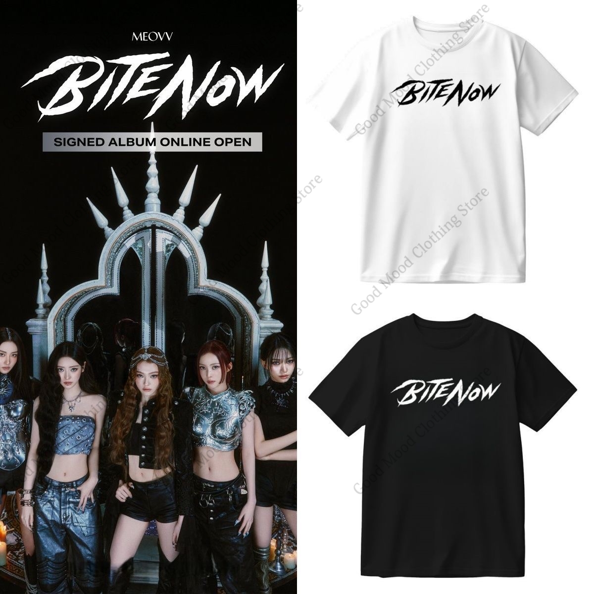 Women Fashion Now - MEOVV BITE NOW 티셔츠 K팝 패션