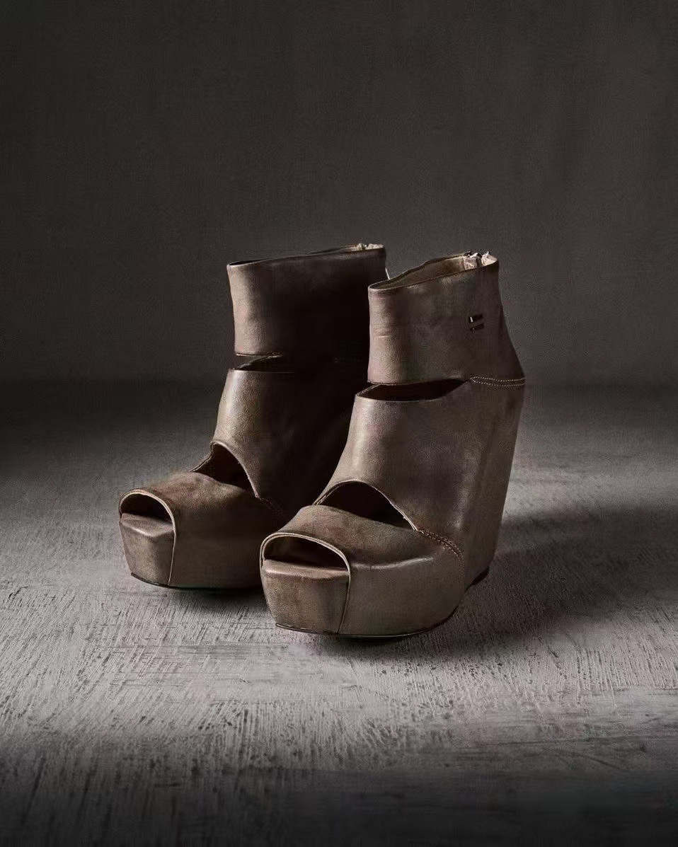 Women'S Fashion Boots - 여름 신상 여성 빈티지 그레이 디스트레스