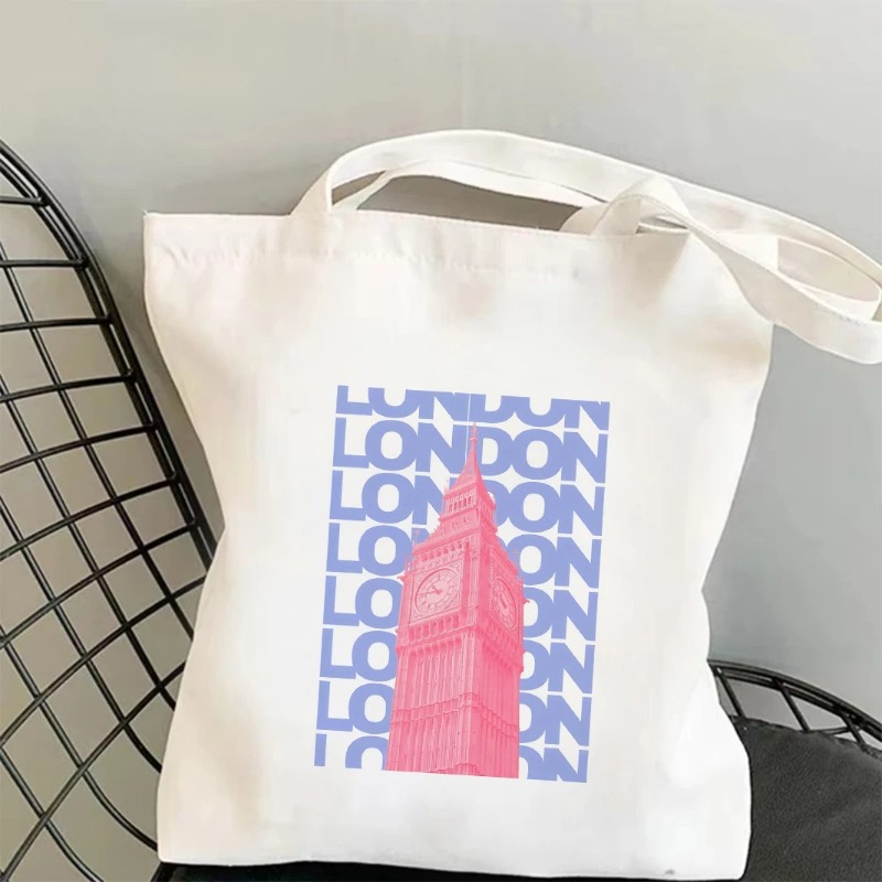 Women'S Fashion London - 시카고 런던 에펠탑 그래픽 토트백 세계