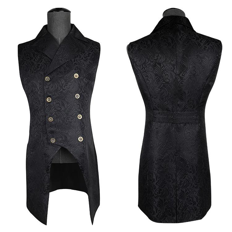 Women Fashion Vest - 고딕 스팀펑크 스타일 자수 실크 더블