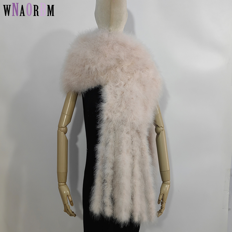 Women'S Fashion Layering - 스카프 양면 100% 칠면조 깃털 술