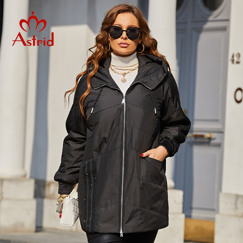 Women'S Fashion Long Coat - Astrid-파카 플러스 사이즈 패딩 코트 후드