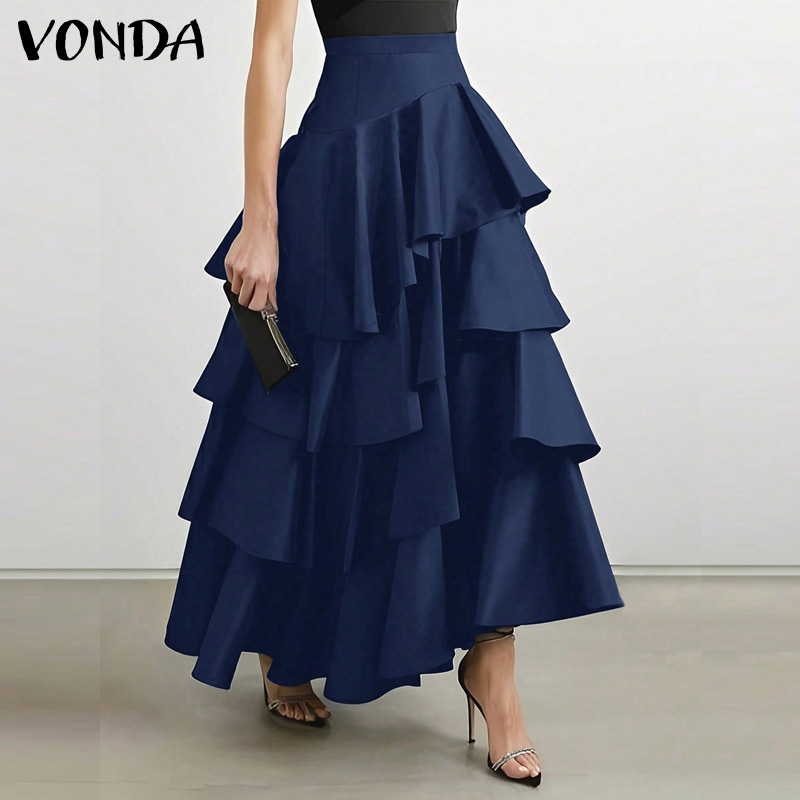 VONDA 플러스 사이즈 5XL 여성 롱 맥시 스커트  - Women'S Fashion Layering 리뷰 및 가격