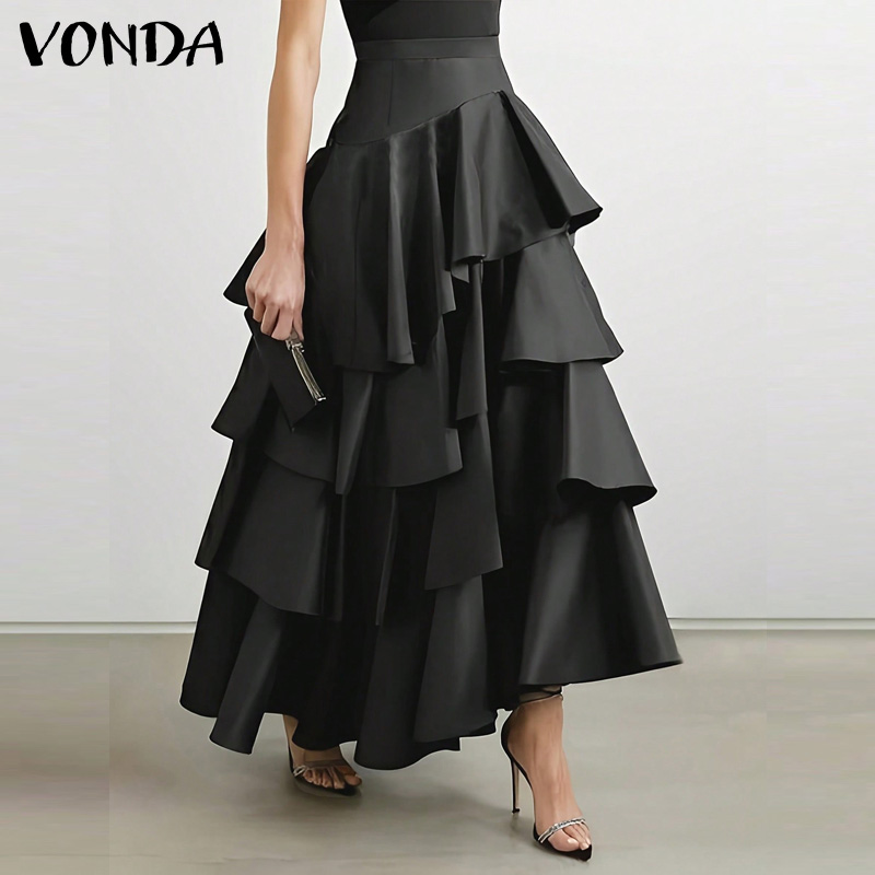 VONDA 플러스 사이즈 5XL 여성 롱 맥시 스커트  - Women'S Fashion Layering 리뷰 및 가격