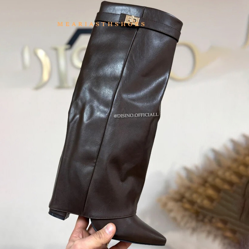 여성용 청키 힐 니하이 부츠 뾰족한 앞코 블랙 PU 가 - Women'S Fashion Boots 2025 리뷰 및 가격