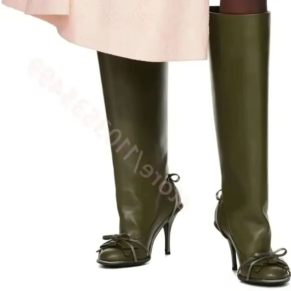2026 가을 그린 라운드 보우 니하이 부츠 새로운 모 - Women'S Fashion Boots 2025 리뷰 및 가격