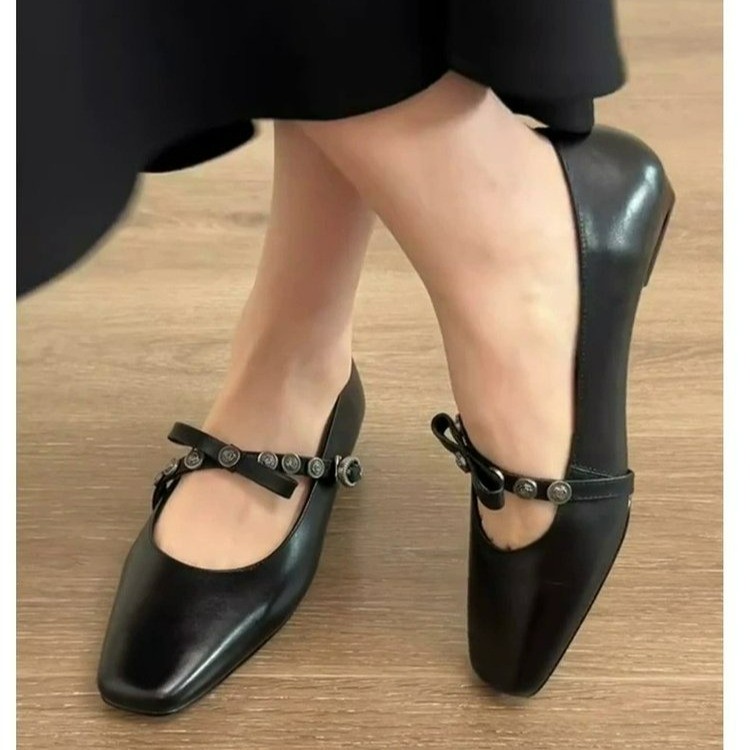 프랑스 스타일 보우 스퀘어토 청키힐 메리제인 여성화 2 - Women'S Fashion Spring Summer 2026 리뷰 및 가격