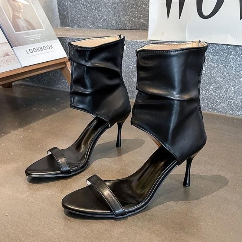 봄 여름 디자인 섹시한 오픈토 속이 비치는 얇은 굽의  - Women'S Fashion Boots 리뷰 및 가격