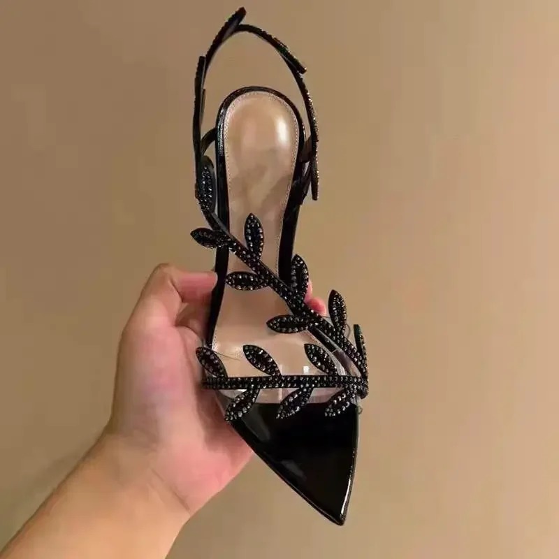 여름 신작 2025 황금 가지와 옥 잎 하이힐 블랙 뾰 - Women Fashion Trend 2025 리뷰 및 가격