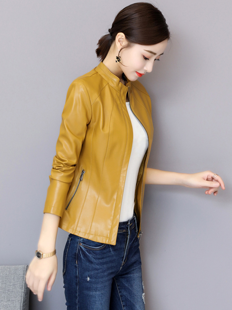 새로운 부녀 가죽 재킷 가을 겨울 유행 입령 긴소매 짧 - Women'S Fashion Leather Jacket 리뷰 및 가격