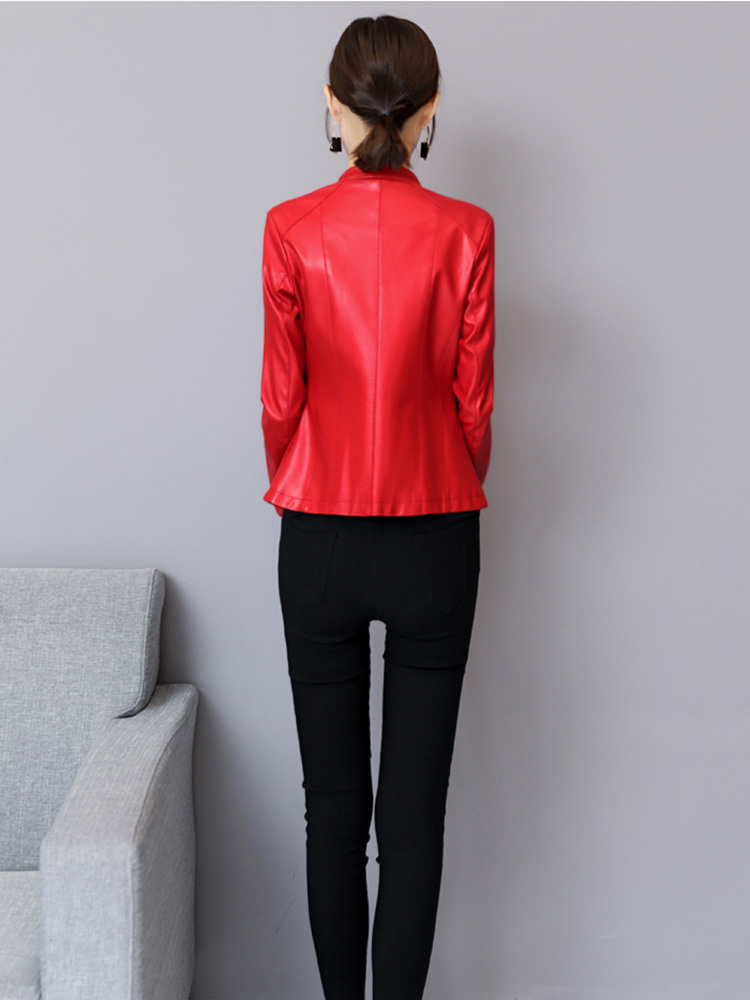 새로운 부녀 가죽 재킷 가을 겨울 유행 입령 긴소매 짧 - Women'S Fashion Leather Jacket 리뷰 및 가격