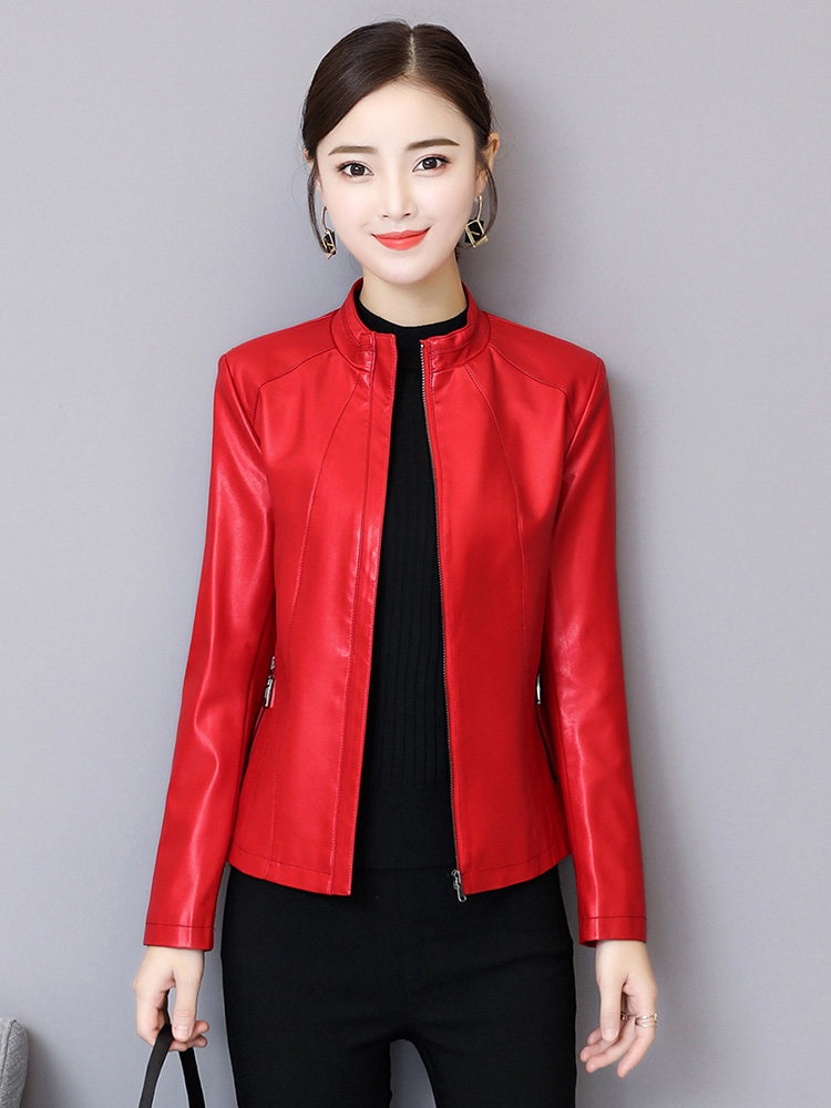 새로운 부녀 가죽 재킷 가을 겨울 유행 입령 긴소매 짧 - Women'S Fashion Leather Jacket 리뷰 및 가격