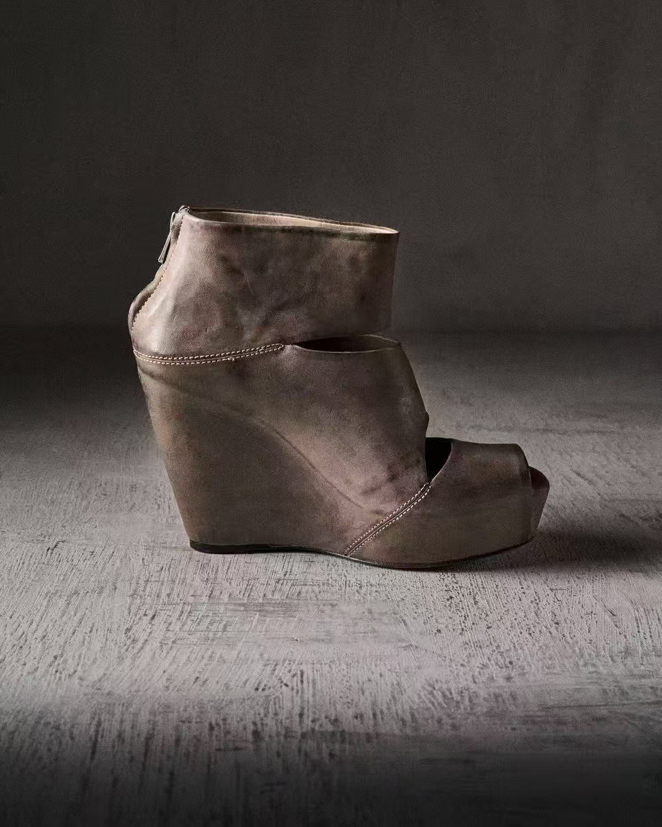 여름 신상 여성 빈티지 그레이 디스트레스 가죽 컷아웃  - Women'S Fashion Boots 리뷰 및 가격