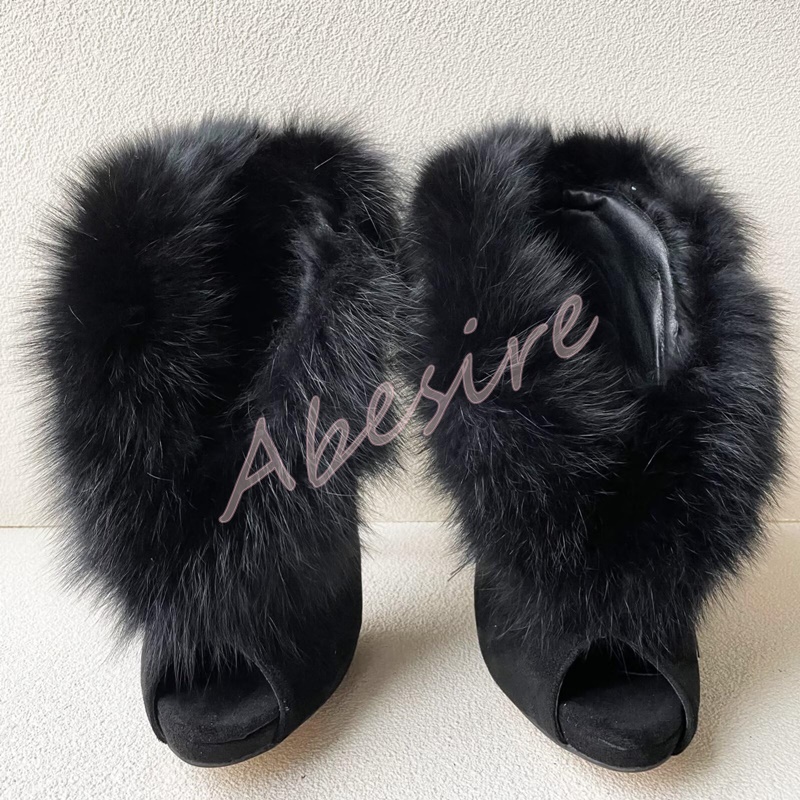 가을 스웨이드 오픈토 베어 부츠 오리지널 스틸레토 힐  - Women'S Fashion Boots 리뷰 및 가격