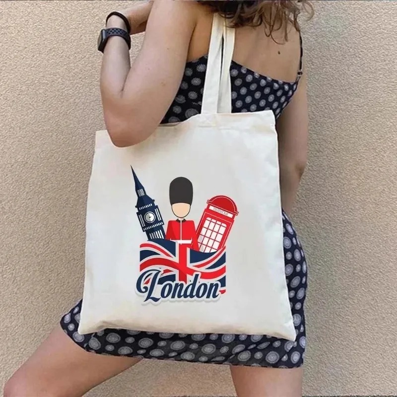 런던 영국 파리 프린팅 여성용 캔버스 토트 캐주얼 동물 - Women'S Fashion London 리뷰 및 가격