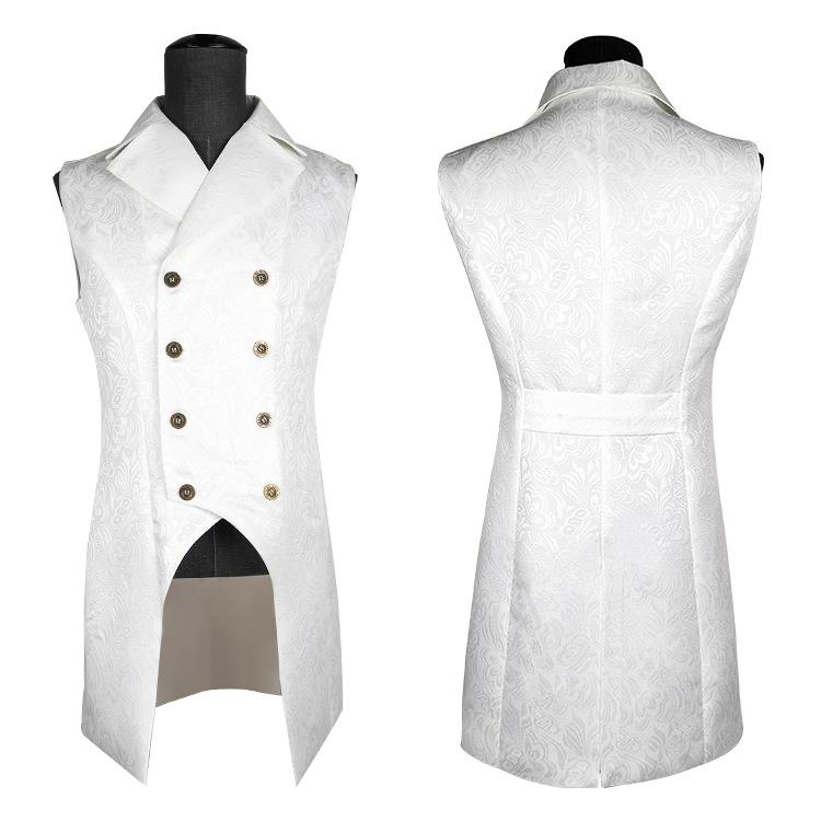 고딕 스팀펑크 스타일 자수 실크 더블 브레스티드 베스트 - Women Fashion Vest 리뷰 및 가격