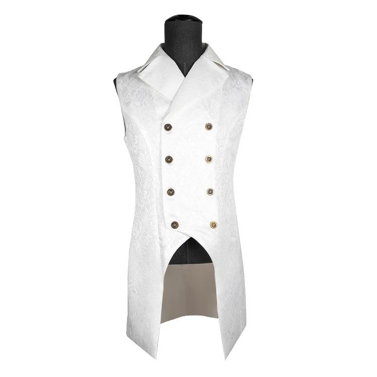 고딕 스팀펑크 스타일 자수 실크 더블 브레스티드 베스트 - Women Fashion Vest 리뷰 및 가격