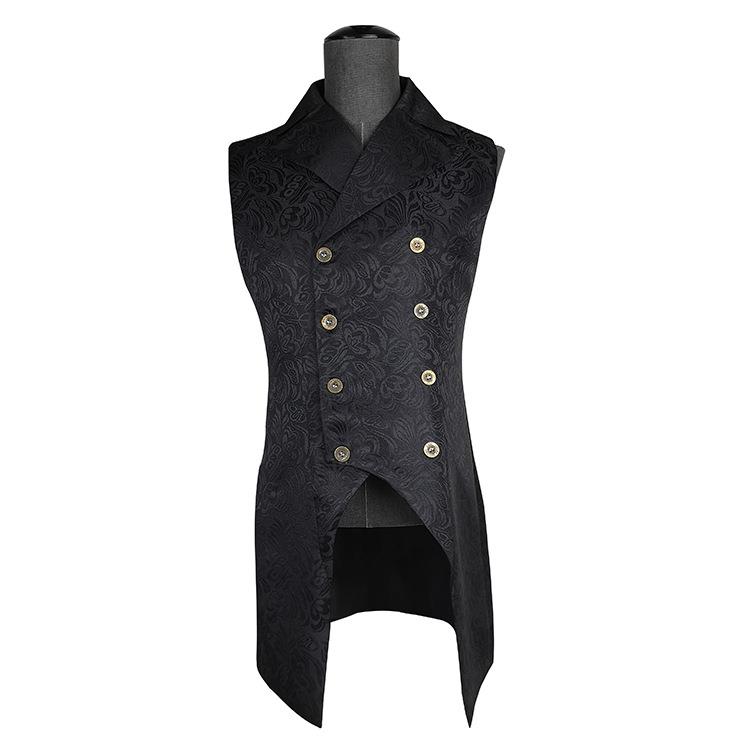 고딕 스팀펑크 스타일 자수 실크 더블 브레스티드 베스트 - Women Fashion Vest 리뷰 및 가격