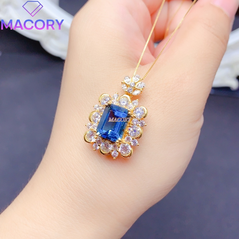 내추럴 런던 블루 토파즈 펜던트 목걸이 S925 스털링 - Women'S Fashion London 리뷰 및 가격
