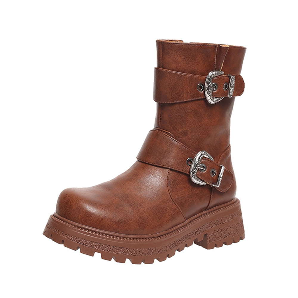 여성 패션과 발목 전투 부츠 둥근 머리 두꺼운 뒤꿈치  - Women'S Fashion Hiking Boots 리뷰 및 가격