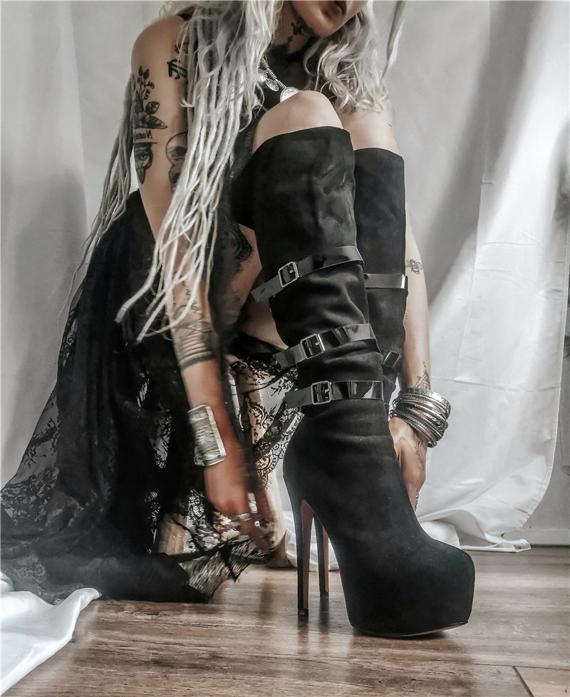 Onlymaker 여성용 하이힐 플랫폼 스틸레토 버클, - Women'S Fashion Boots 리뷰 및 가격