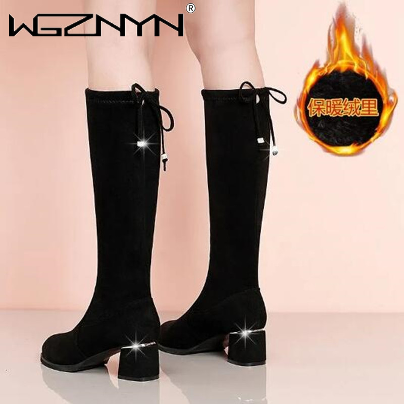 여성용 블랙 니부츠, 편안한 레이스 업, 청키 하이힐, - Women'S Fashion Boots 2025 리뷰 및 가격