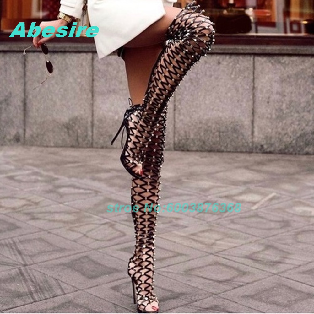 리벳 패치워크 크로스 스트랩 지퍼 샌들 부츠, 피프토  - Women'S Fashion Boots 리뷰 및 가격