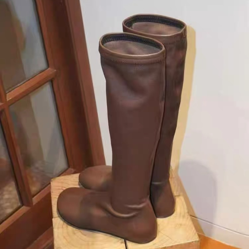 2025년 신상 여성 하이 부츠 플랫 가죽 신발 패션  - Women'S Fashion Boots 2025 리뷰 및 가격