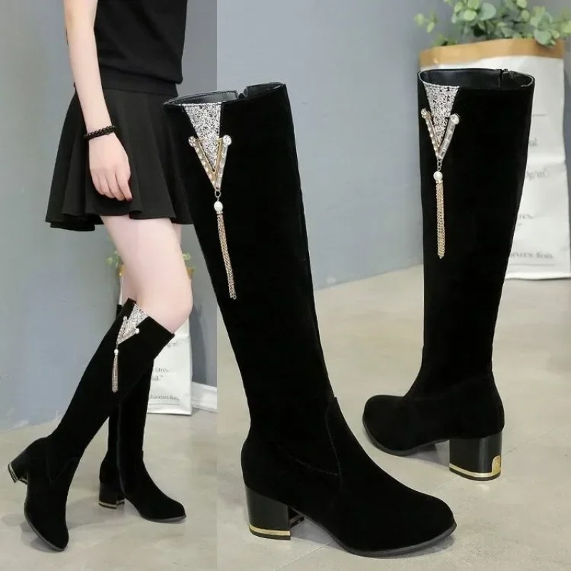 여성용 무릎 높이 부츠 럭셔리 라인스톤 롱 부츠 패션  - Women'S Fashion Boots 2025 리뷰 및 가격