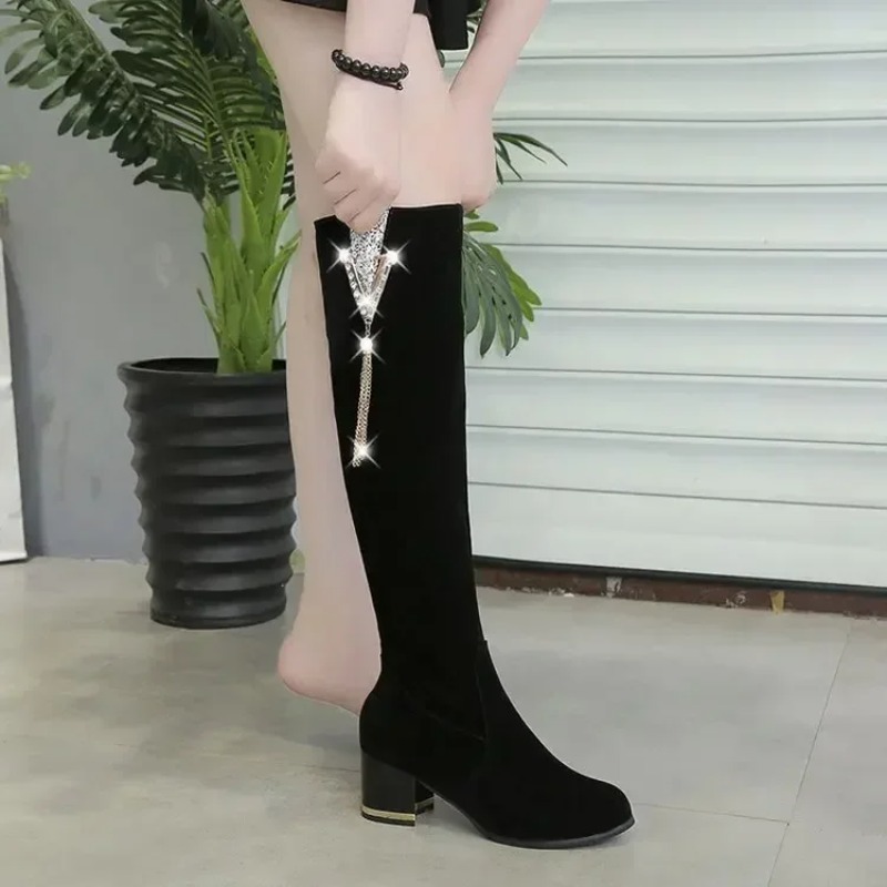 여성용 무릎 높이 부츠 럭셔리 라인스톤 롱 부츠 패션  - Women'S Fashion Boots 2025 리뷰 및 가격