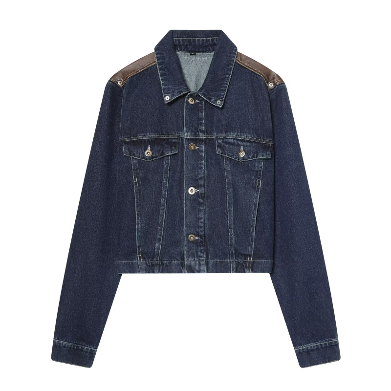 ETJ 여성 데님 재킷 & 청바지 세트 크롭 가죽 패치 - Women'S Fashion Leather Jacket 리뷰 및 가격