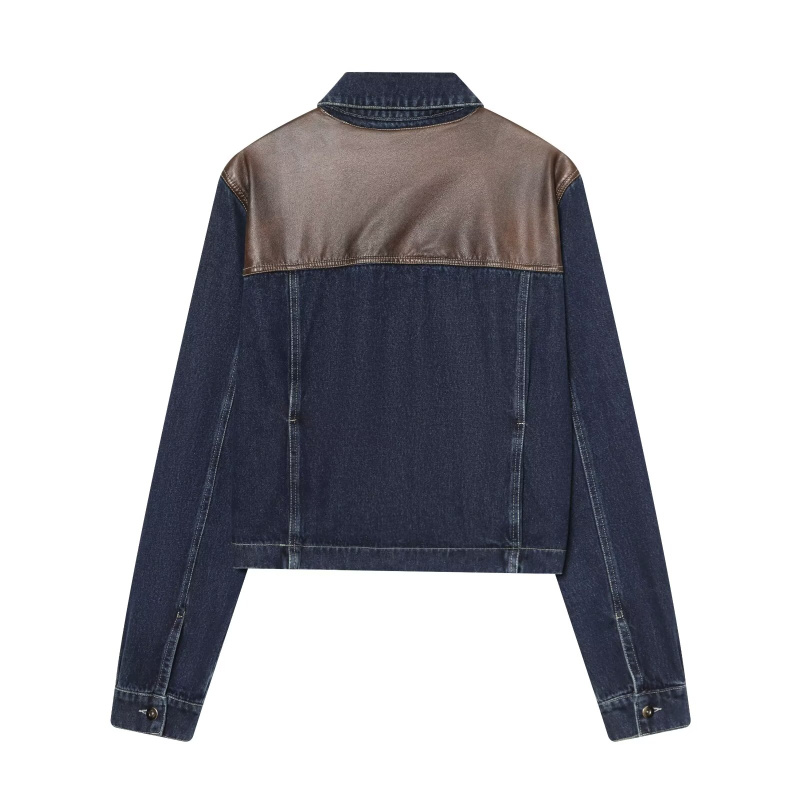 ETJ 여성 데님 재킷 & 청바지 세트 크롭 가죽 패치 - Women'S Fashion Leather Jacket 리뷰 및 가격