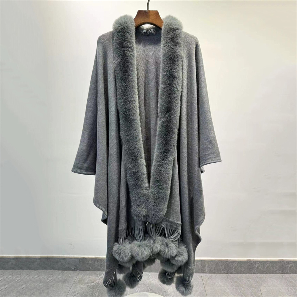 여성용 인조 토끼 모피 볼 망토, 따뜻한 두꺼운 판초  - Women'S Fashion Long Coat 리뷰 및 가격