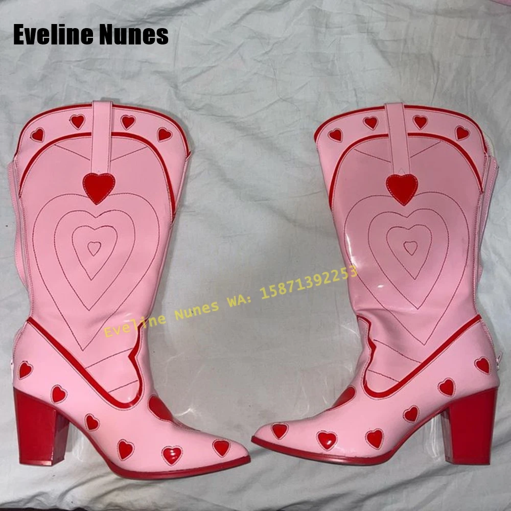 핑크 하트 스페이스 카우걸 부츠, 포인티드 토 청키 힐 - Women'S Fashion Boots 2025 리뷰 및 가격