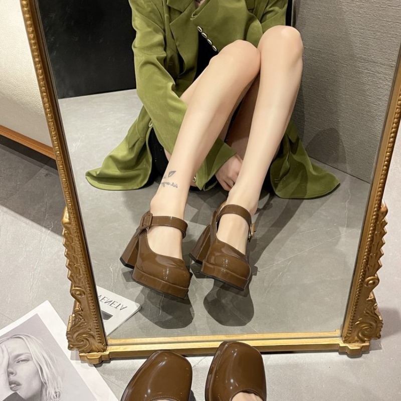 레이디 메리 제인 슈즈, 스퀘어 토 플랫폼, 여성 하이 - Xxl Women Fashion 리뷰 및 가격