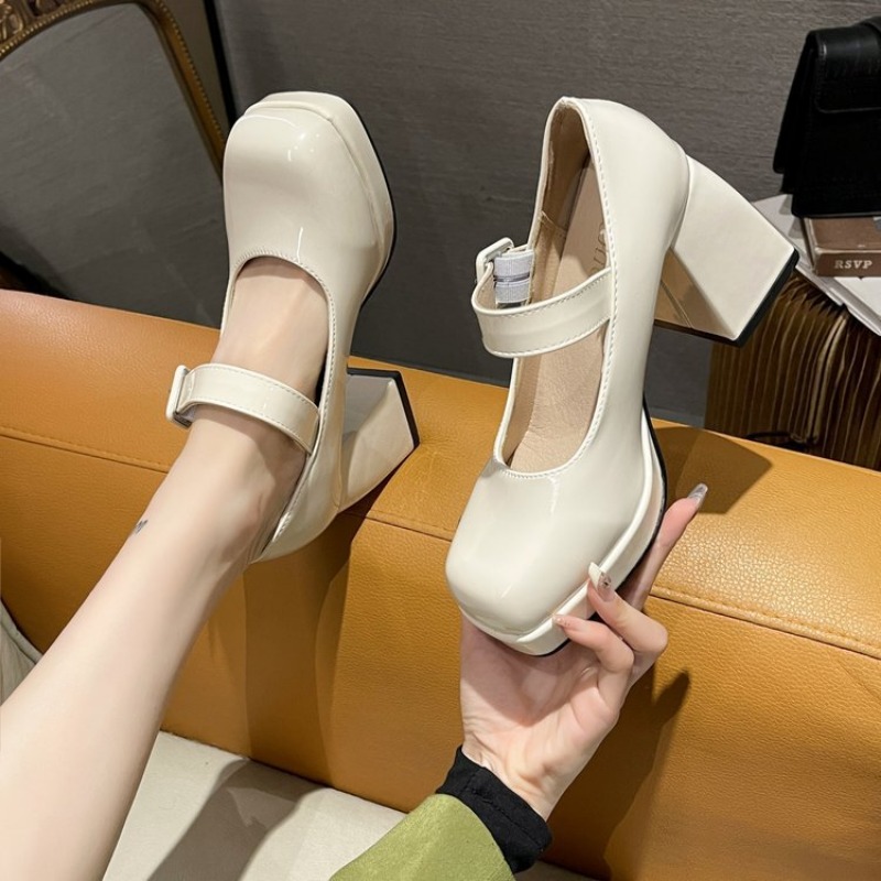 레이디 메리 제인 슈즈, 스퀘어 토 플랫폼, 여성 하이 - Xxl Women Fashion 리뷰 및 가격