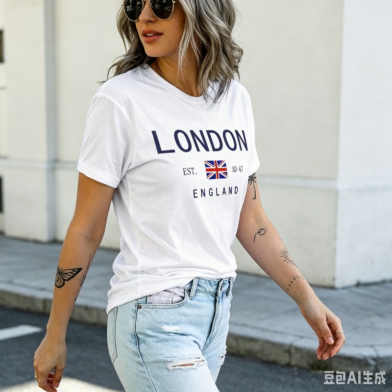 여름 여성 런던 영국 티셔츠 심플 다용도 반팔 크루넥  - Women'S Fashion London 리뷰 및 가격