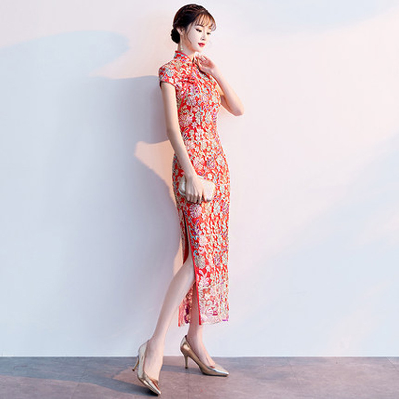 여자 드레스 패션 중국 스타일 우아한 긴 Qipao 웨 - Xxl Women Fashion 리뷰 및 가격
