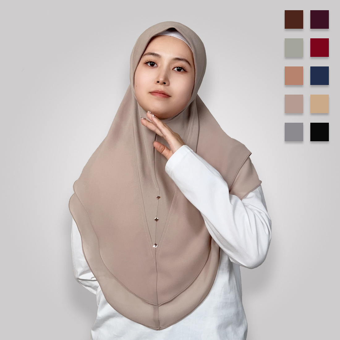 시폰 이슬람 인스턴트 Hijab 여성 더블 레이어 Am - Women'S Fashion Layering 리뷰 및 가격