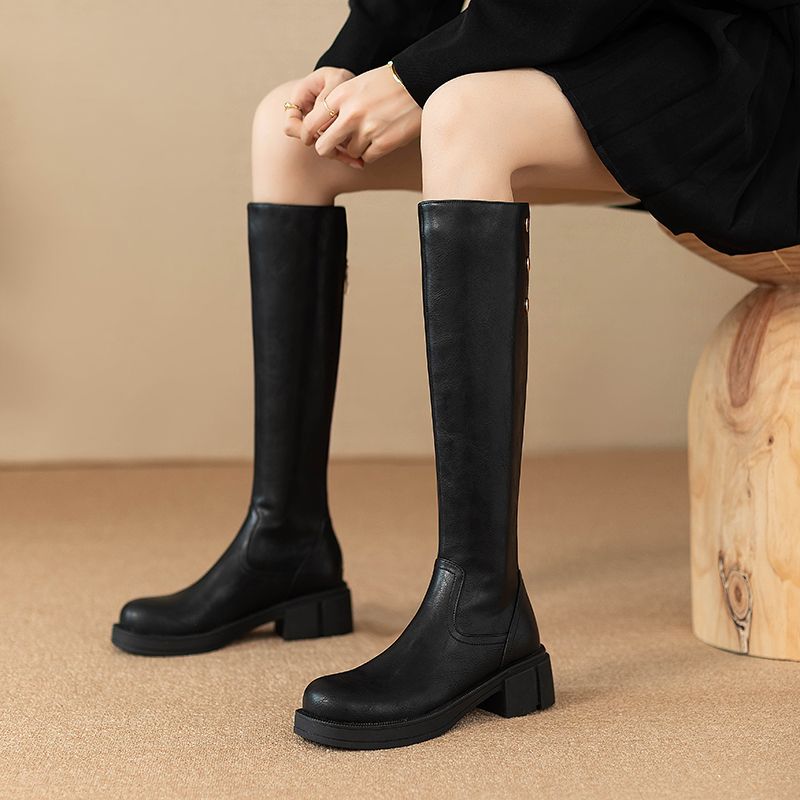 가을 겨울 중간 굽 여성 무릎 높이 부츠 방수 PU 패 - Women'S Fashion Boots 2025 리뷰 및 가격