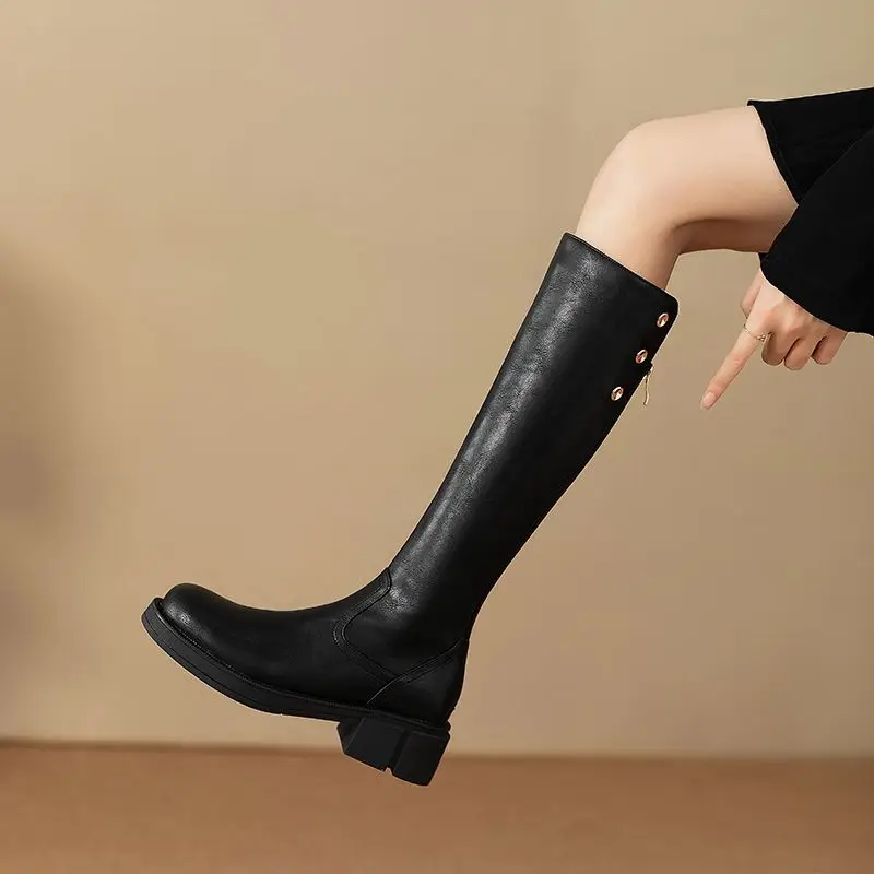 가을 겨울 중간 굽 여성 무릎 높이 부츠 방수 PU 패 - Women'S Fashion Boots 2025 리뷰 및 가격