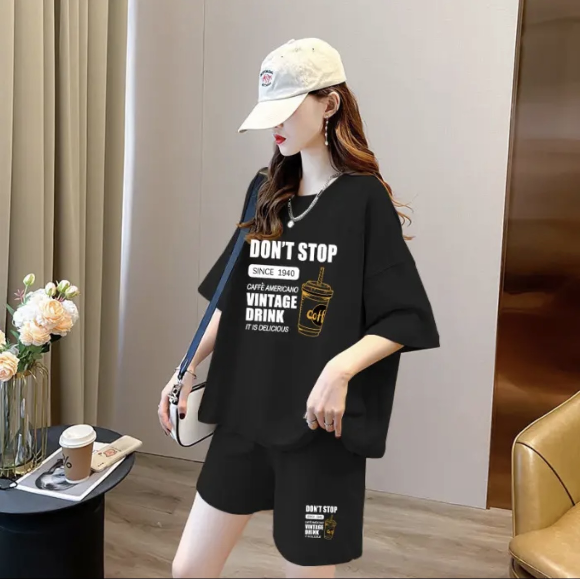 패션 여성 여름 반바지 세트, 스포츠웨어, 오버사이즈  - Women Top Fashion 리뷰 및 가격