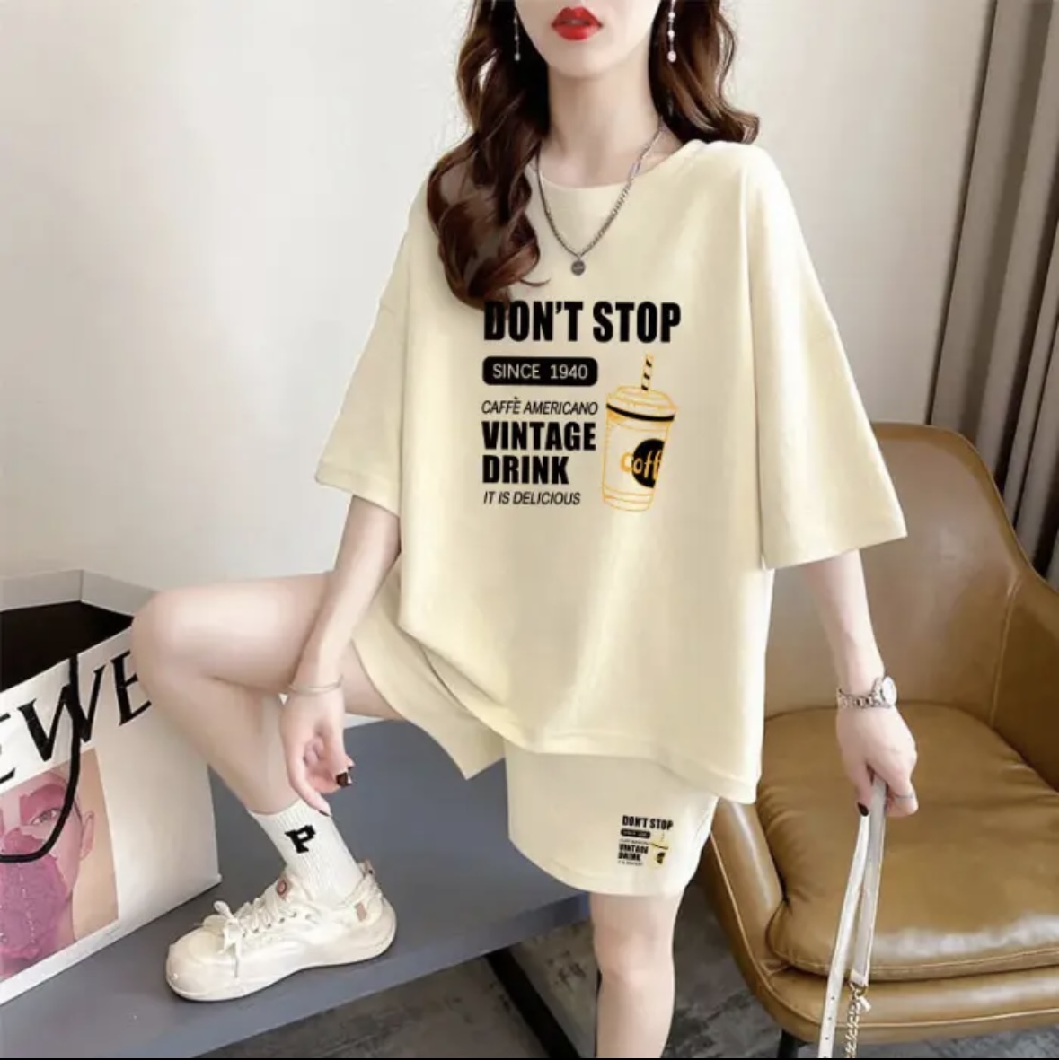 패션 여성 여름 반바지 세트, 스포츠웨어, 오버사이즈  - Women Top Fashion 리뷰 및 가격